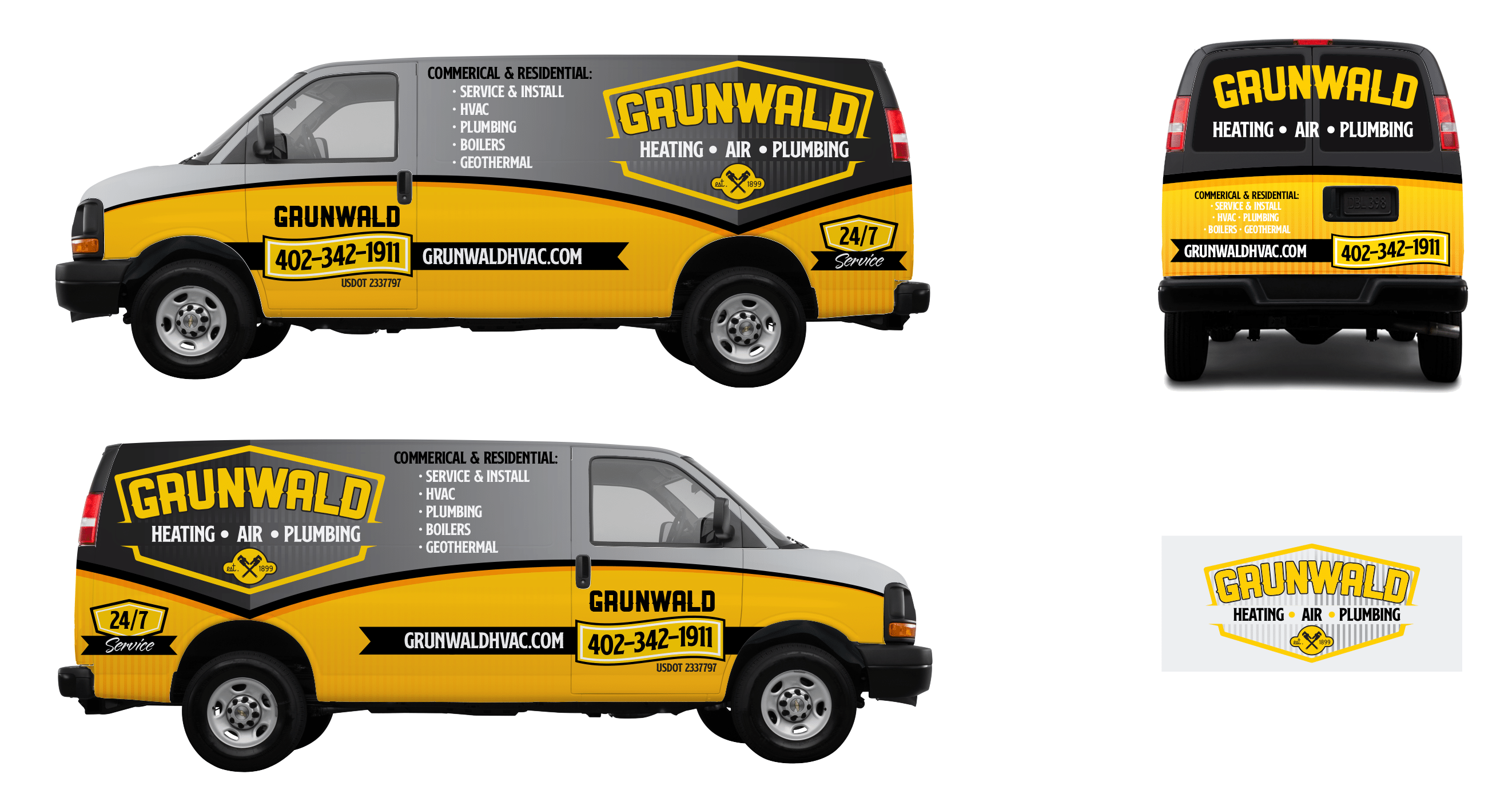 Grunwald branded van graphics concept